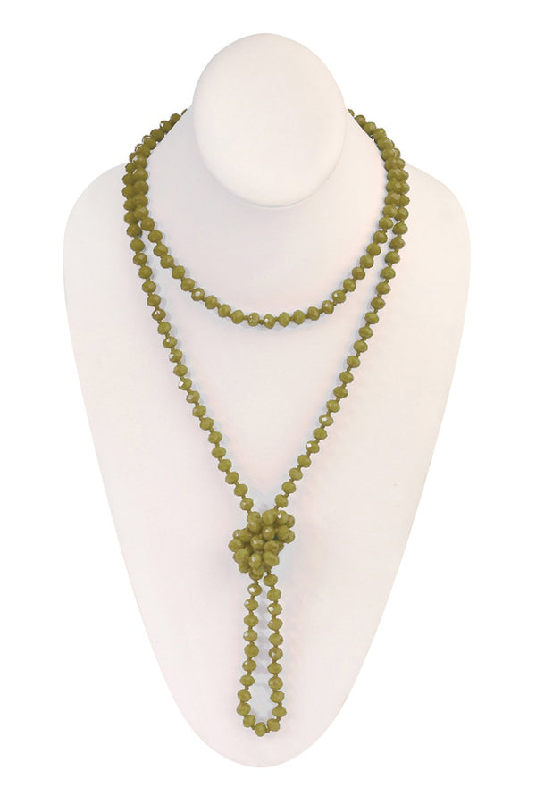 8mm Longline Hand Knotted Necklace