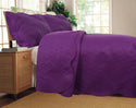 DaDa Bedding Midnight Vineyard Purple Thin & Lightweight Quilted Bedspread Set (LH188)