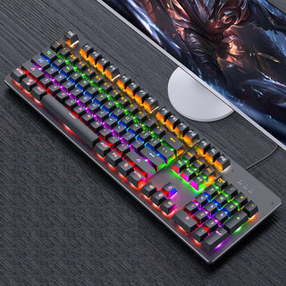 Buy black-keyboard Mechanical Keyboard Black Axis Blue Switch Retro Punk Gaming Keyboard Mouse Headphone Three Piece Set Cable for Desktop Loptap