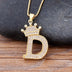 New Luxury Copper Zircon A-Z Crown Alphabet Pendant Chain Necklace Punk Hip-Hop Style Fashion Woman Man Initial Name Jewelry - Webster.direct