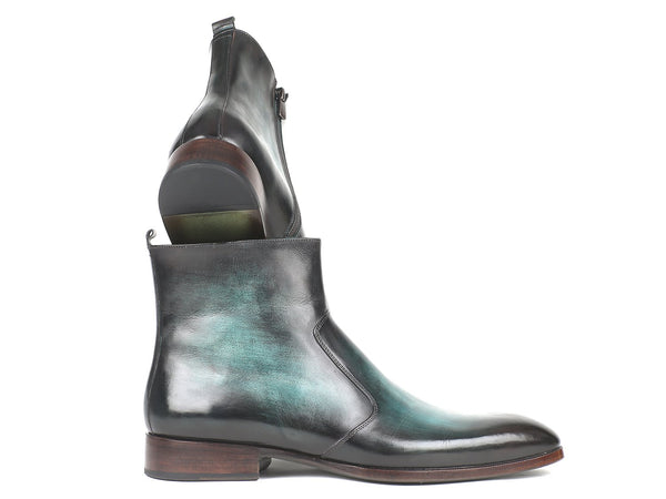 Paul Parkman Turquoise Burnished Side Zipper Boots