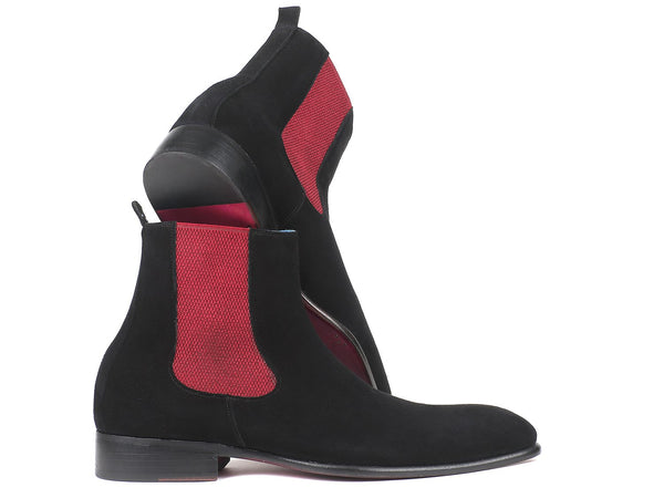 Paul Parkman Black Suede Chelsea Boots