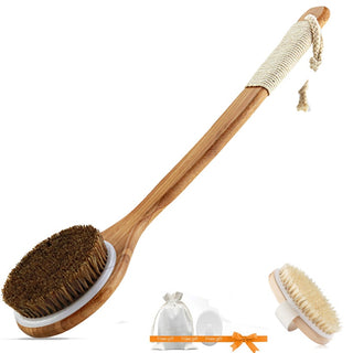 TREESMILE Exfoliating Wooden Body Massage Shower Brush Natural Bristle Bath Brush SPA Woman Man Skin Care Dry Body Brush D40