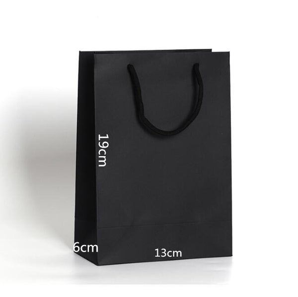 13x6x19cm 5pcs Kraft Gift Paper Bag Custom Clothing Shopping Bag With Handle Small White Paper Bag Black Jewelry Packing Bag