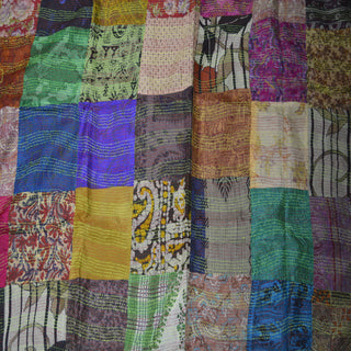 Hand Stitched Kantha  Silk  Vintage Throw