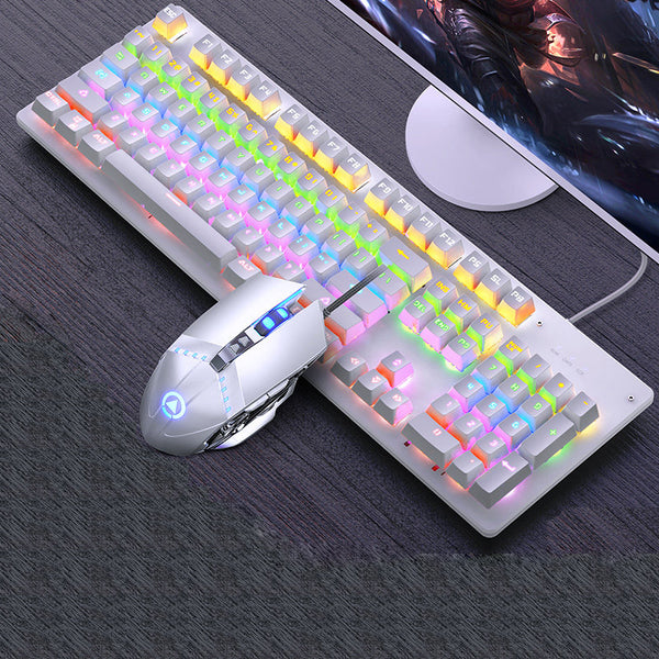 Mechanical Keyboard Black Axis Blue Switch Retro Punk Gaming Keyboard Mouse Headphone Three Piece Set Cable for Desktop Loptap