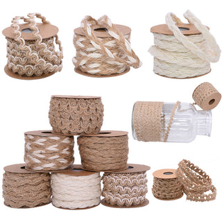 5Meter 5-10mm Vintage Natural Jute Burlap Ribbon Hemp Lace