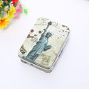 1pc Tin Cigarettes Cases Boxes Holder Sealed Tobacco Humidor Rolling Paper Storage Box Eiffel Tower Printed Smoking Accessories