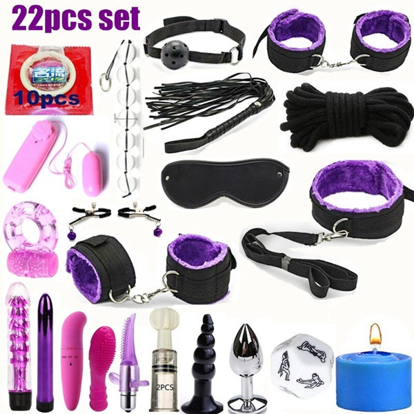 23pcs Sexy Lingerie Nylon Bondage Sex Toy Exotic Set