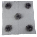 Geebro Newborn Warm Wool Swaddling Blanket With 15cm Real Raccoon Fur Pompom