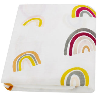 Buy rainbow Muslin Swaddle 120x120 Baby Blanket Bamboo Fiber Baby Blankets Newborn Swaddle Stroller Newborn Blanket Pielucha Dropshipping