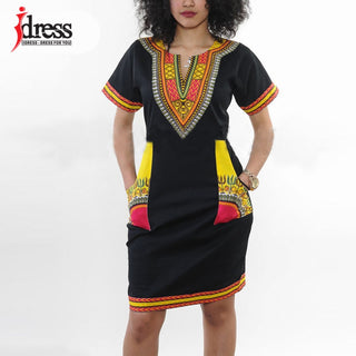 Hambelela Summer Vintage Dress Women Tunic Casual Beach Dress 2020 African Print Shirt Dress Robe Femme Plus Size Dashiki Dress