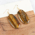 Natural Oval Stone Earrings