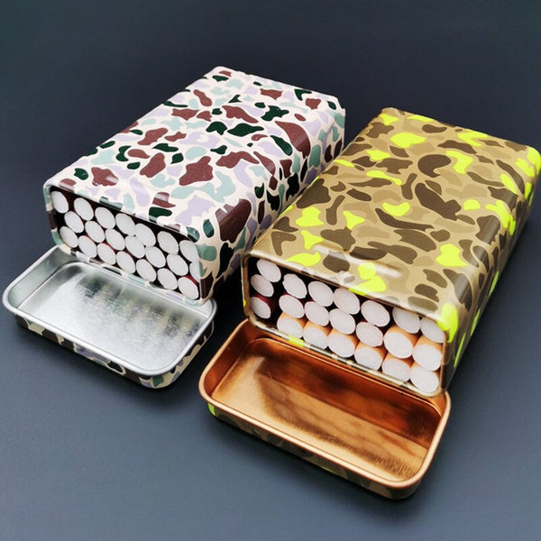 1pc Tin Cigarettes Cases Boxes Holder Sealed Tobacco Humidor Rolling Paper Storage Box Eiffel Tower Printed Smoking Accessories