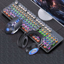 Mechanical Keyboard Black Axis Blue Switch Retro Punk Gaming Keyboard Mouse Headphone Three Piece Set Cable for Desktop Loptap