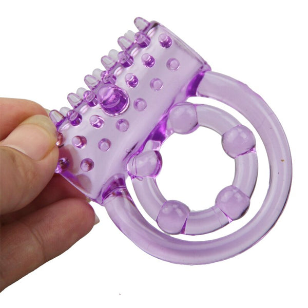 CandiWay Mini Vibrators Rings Double Cockring Delay Premature Ejaculation Penis Ball Loop Lock Sex Toys Product for Men