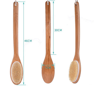 TREESMILE Exfoliating Wooden Body Massage Shower Brush Natural Bristle Bath Brush SPA Woman Man Skin Care Dry Body Brush D40