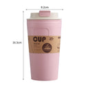 Travel Coffee Mug Eco-Friendly Bamboo Fiber Coffee Cup Silicone Ring Lid 420ml