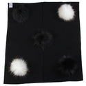 Geebro Newborn Warm Wool Swaddling Blanket With 15cm Real Raccoon Fur Pompom