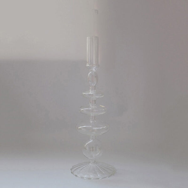 1pc Clear Glass  Candle Holder