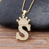 New Luxury Copper Zircon A-Z Crown Alphabet Pendant Chain Necklace Punk Hip-Hop Style Fashion Woman Man Initial Name Jewelry - Webster.direct