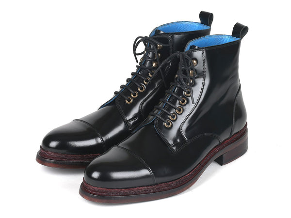 Paul Parkman Polished Leather Boots Black