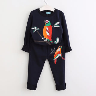 Buy navy1 Toddler Girls Clothes Kids Autumn Winter T Shirt Pants Christmas Clothes Girls Printed Outfits Sport Suit Children Clothing Set