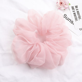 Buy pink Big Size Organza Hair Scrunchies