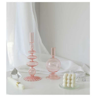 1pc Clear Glass  Candle Holder