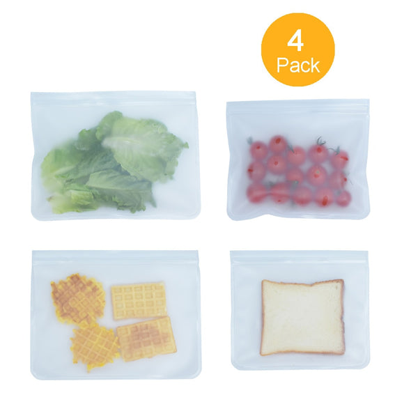 Food Storage Bag Reusable Freezer Bag PEVA Ziplock Silicone Bag Leakproof Top Kitchen Organizer