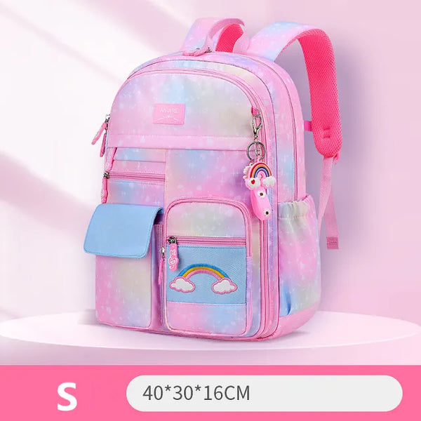 2022 New Primary School Backpack Cute Colorful Bags for Girls Princess School Bags Waterproof Children Rainbow Series Schoolbags