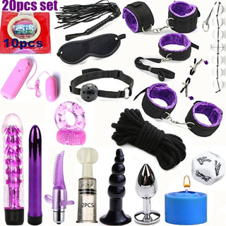 Buy 20pcs-set 23pcs Sexy Lingerie Nylon Bondage Sex Toy Exotic Set