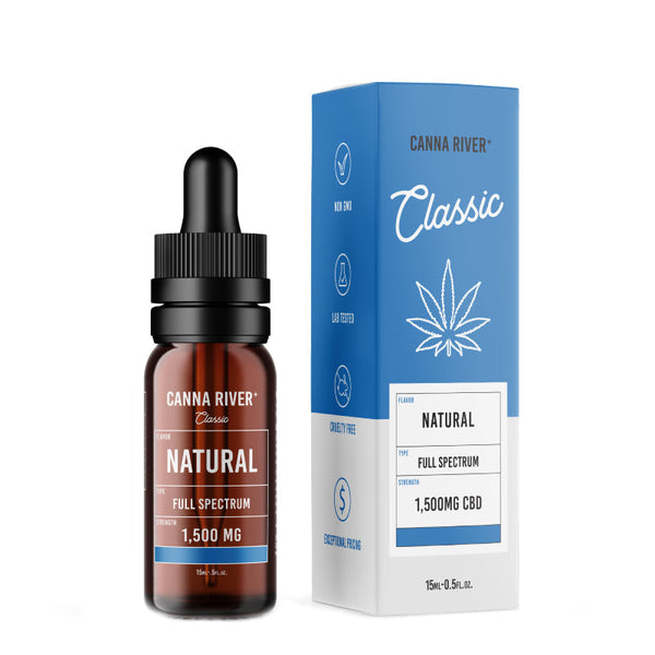 Canna River - CBD Oil - Classic Full Spectrum Tincture - Natural - 1500mg-12000mg