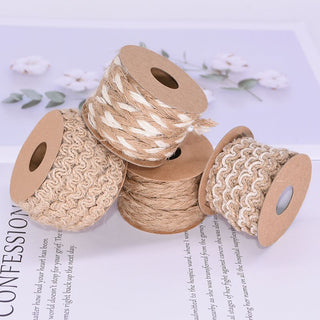 5Meter 5-10mm Vintage Natural Jute Burlap Ribbon Hemp Lace