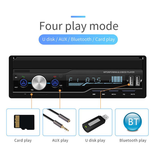 7" 1 DIN Touch Screen Car Black MP5 Player GPS Sat NAV Bluetooth Stereo Retractable ABS Metal Radio Camera Radio Android