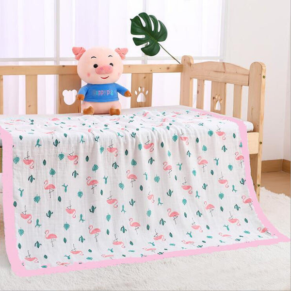 110x120cm 4 and 6 Layers Muslin Bamboo Cotton Newborn Baby Receiving Blanket Swaddling Kids Children Baby Sleeping Blanket