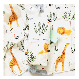 Buy tree-giraffe Muslin Swaddle 120x120 Baby Blanket Bamboo Fiber Baby Blankets Newborn Swaddle Stroller Newborn Blanket Pielucha Dropshipping