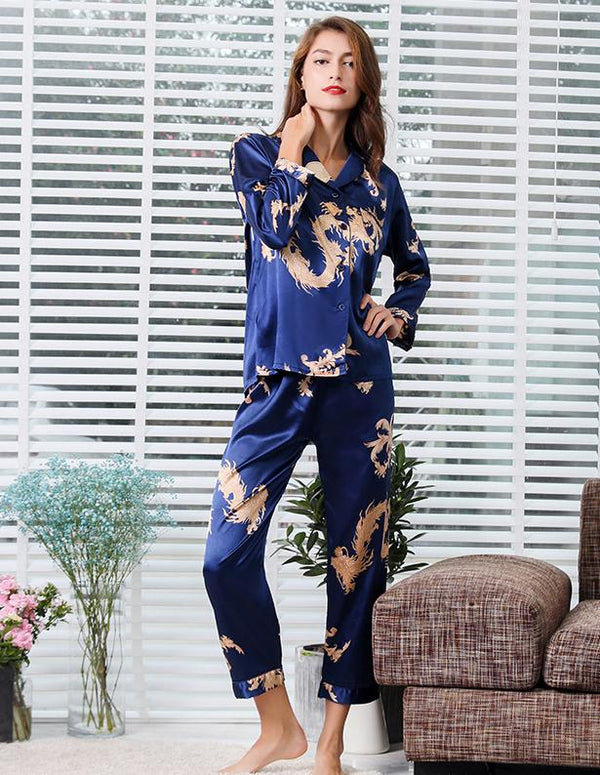 Couple Silk Satin Pajamas