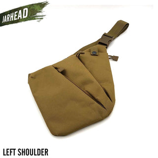 Buy tan-leftshoulder Multifunctional Concealed Tactical Storage Gun Bag Holster Men&#39;s Left Right Nylon Shoulder Bag Anti-Theft Bag Chest Bag Hunting