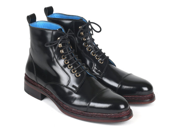 Paul Parkman Polished Leather Boots Black