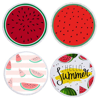 Summer Watermelon Round Beach Towels Thick Bath Shower Towel 150cm Yoga Picnic Circle Mat Carpet Blanket Serviette De Plage