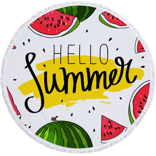 Buy pattern-2 Summer Watermelon Round Beach Towels Thick Bath Shower Towel 150cm Yoga Picnic Circle Mat Carpet Blanket Serviette De Plage