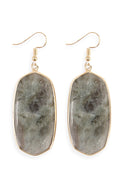 Natural Oval Stone Earrings