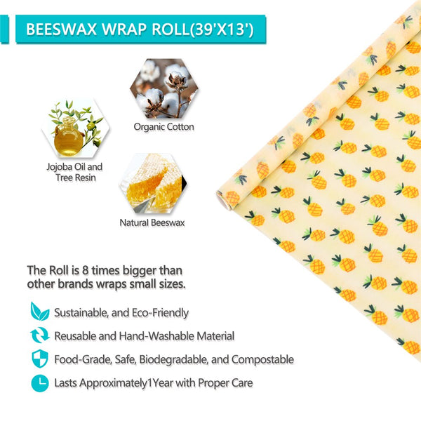 Beeswax Food Wrap Reusable Eco-Friendly Food Cover Sustainable Seal Tree Resin Plant Oils Storage Snack Wraps