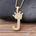 New Luxury Copper Zircon A-Z Crown Alphabet Pendant Chain Necklace Punk Hip-Hop Style Fashion Woman Man Initial Name Jewelry - Webster.direct