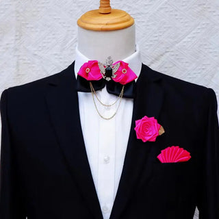 Buy 10-set Crystal Bow Tie Set Men&#39;s Women&#39;s Business Suit Accessories Collar Flowers Vintage Wedding Bow-Tie Pocket Towel Brooch 3pcs Sets