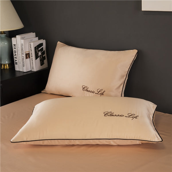 TWO Side 100% Satin Silk Pillowcases Envelope Pure Silk Embroidery Pillow Case Pillowcase for Healthy Sleep Multicolor 48x74cm