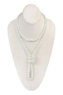 8mm Longline Hand Knotted Necklace