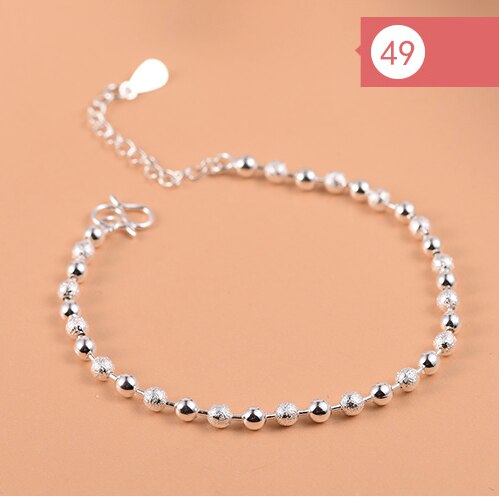 925 Sterling Silver Flower Star Charm Bracelet