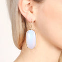 Natural Oval Stone Earrings